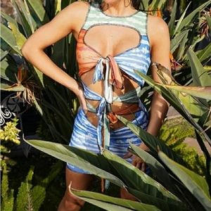 Bamboo Tie Dye Multi Color Mini Dress